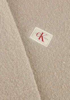 beige calvin klein trui boucle boxy sweater