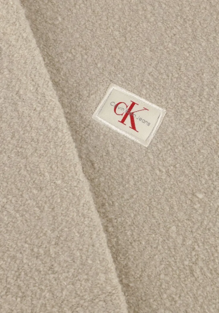 beige calvin klein trui boucle boxy sweater