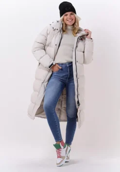 beige calvin klein trui ck tight roll neck sweater