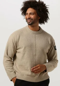 beige calvin klein trui high texture sweater