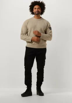 beige calvin klein trui high texture sweater