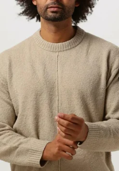 beige calvin klein trui high texture sweater