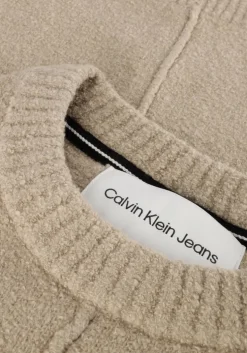 beige calvin klein trui high texture sweater