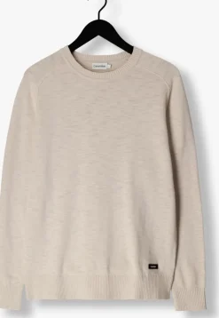 beige calvin klein trui slub texture sweater