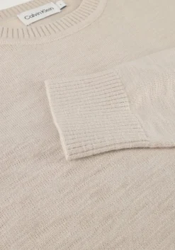 beige calvin klein trui slub texture sweater