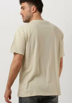 beige calvin klein t-shirt monologo mineral dye tee