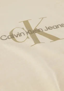 beige calvin klein t-shirt monologo mineral dye tee