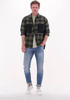 beige calvin klein t-shirt shrunken badge pocket tee