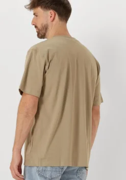 beige calvin klein t-shirt woven label relaxed tee