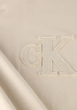 beige calvin klein t-shirt ck applique tee
