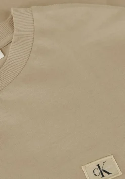 beige calvin klein t-shirt woven label regular tee