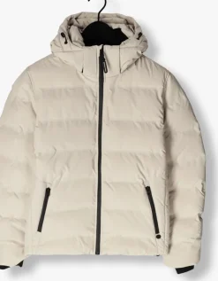 beige cast iron gewatteerde jas hooded jacket dewster speedguard