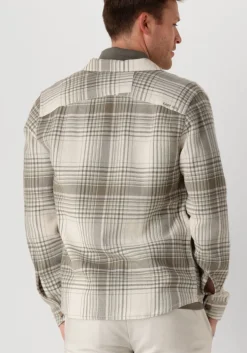 beige cast iron overshirt long sleeve shirt check weave yd