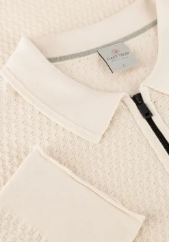 beige cast iron polo long sleeve polo cotton modal