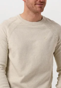 beige cast iron trui crewneck cotton heather plated blend