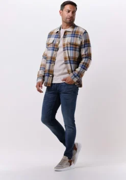 beige cast iron trui r-neck cotton mouline slub