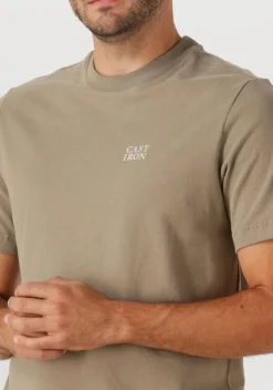 beige cast iron t-shirt regular fit peached jersey