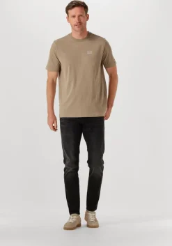 beige cast iron t-shirt regular fit peached jersey