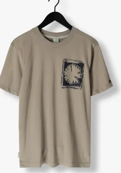 beige cast iron t-shirt regular fit single jersey ca