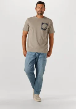 beige cast iron t-shirt regular fit single jersey ca