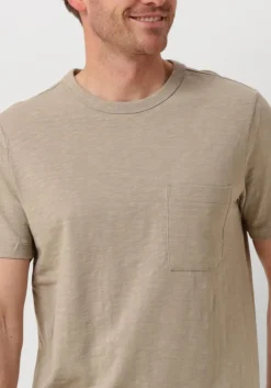 beige cast iron t-shirt short sleeve r-neck regular fit cotton slub