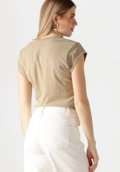 beige cc heart t-shirt basic v-neck t-shirt