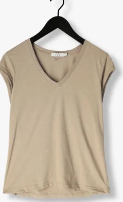 beige cc heart t-shirt basic v-neck t-shirt