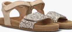beige clic! platte sandalen hg-grass