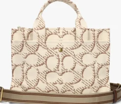 beige coach handtas maxi signature canvas cargo tote