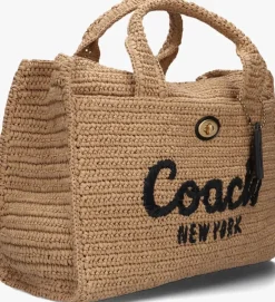 beige coach handtas straw cargo tote