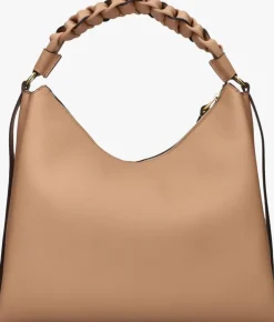 beige coccinelle schoudertas double grainy