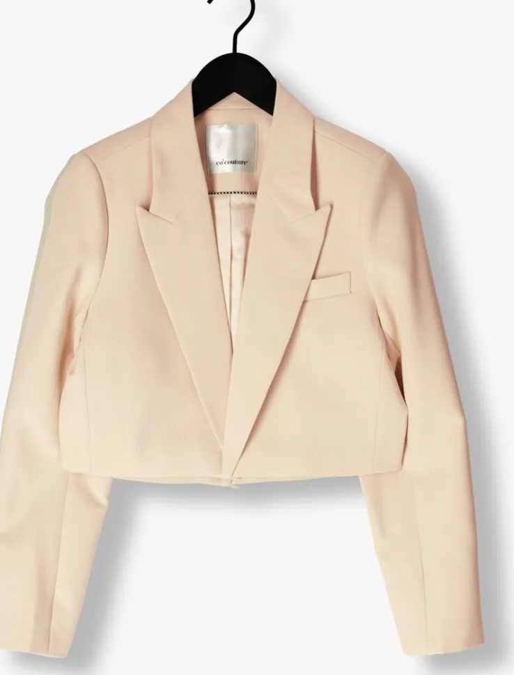 beige co'couture blazer vola crop blazer