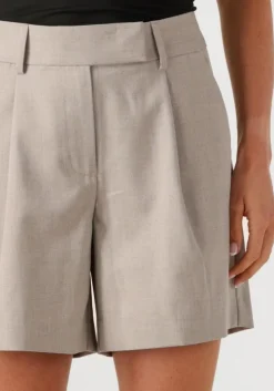 beige co'couture broeken vidacc crop pleat shorts