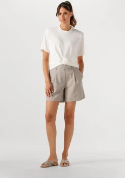 beige co'couture broeken vidacc crop pleat shorts