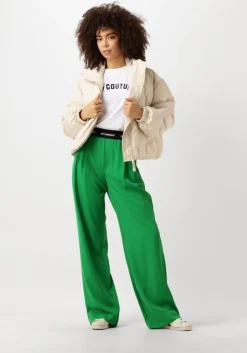 beige co'couture gewatteerde jas frosty crop purr jacket