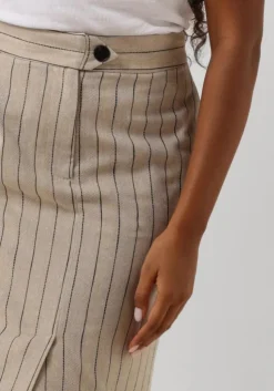 beige co'couture midirok linen pin pencil skirt