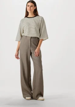 beige co'couture pantalon nanacc piping wide ll pant