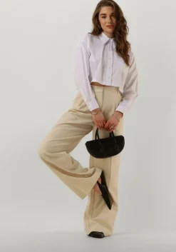 beige co'couture pantalon vola pleated long pant