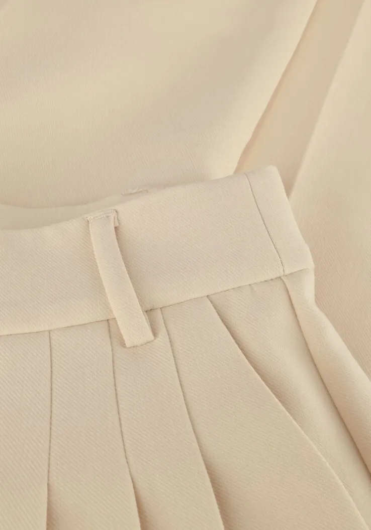 beige co'couture pantalon vola pleated long pant