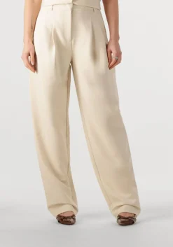 beige co'couture pantalon volacc barrel pleat long pant