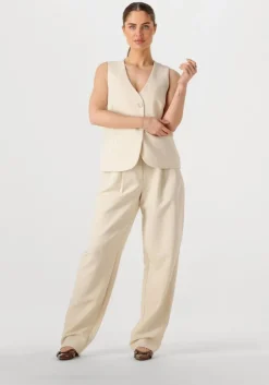 beige co'couture pantalon volacc barrel pleat long pant
