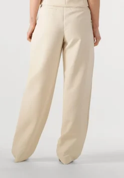 beige co'couture pantalon volacc barrel pleat long pant