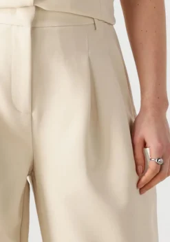 beige co'couture pantalon volacc barrel pleat long pant