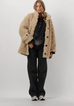 beige co'couture teddy jas teddy mix jacket