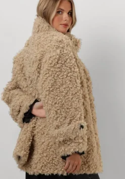 beige co'couture teddy jas teddy mix jacket