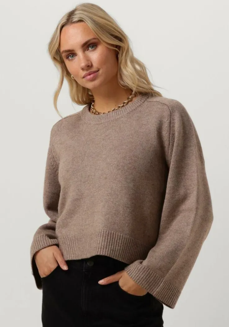 beige co'couture trui maja crop o knit