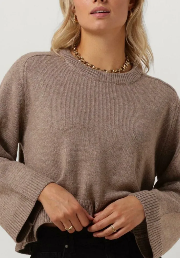 beige co'couture trui maja crop o knit