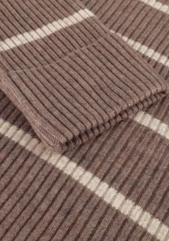 beige co'couture trui row stripe box crop knit