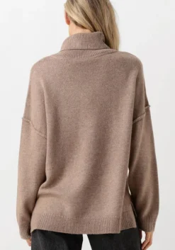beige co'couture truien/vesten maja slit roll neck