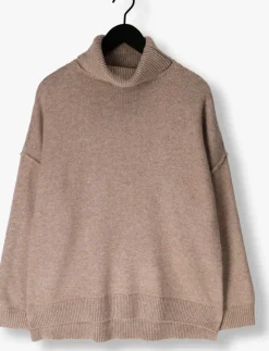 beige co'couture truien/vesten maja slit roll neck